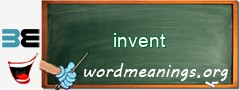 WordMeaning blackboard for invent